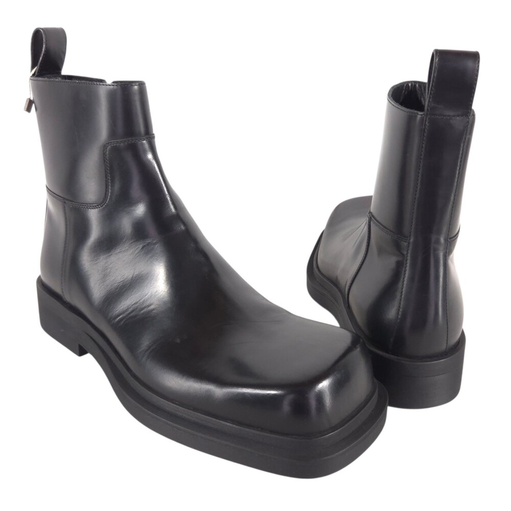 Bottega Veneta Square Toe Chunky Sole Zip Boots US 12 EU 45 Mens Black $1450